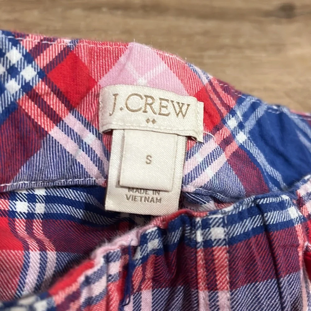 J.Crew Men’s Plaid Flannel Pajama Pants Small Red Blue Cotton Lounge